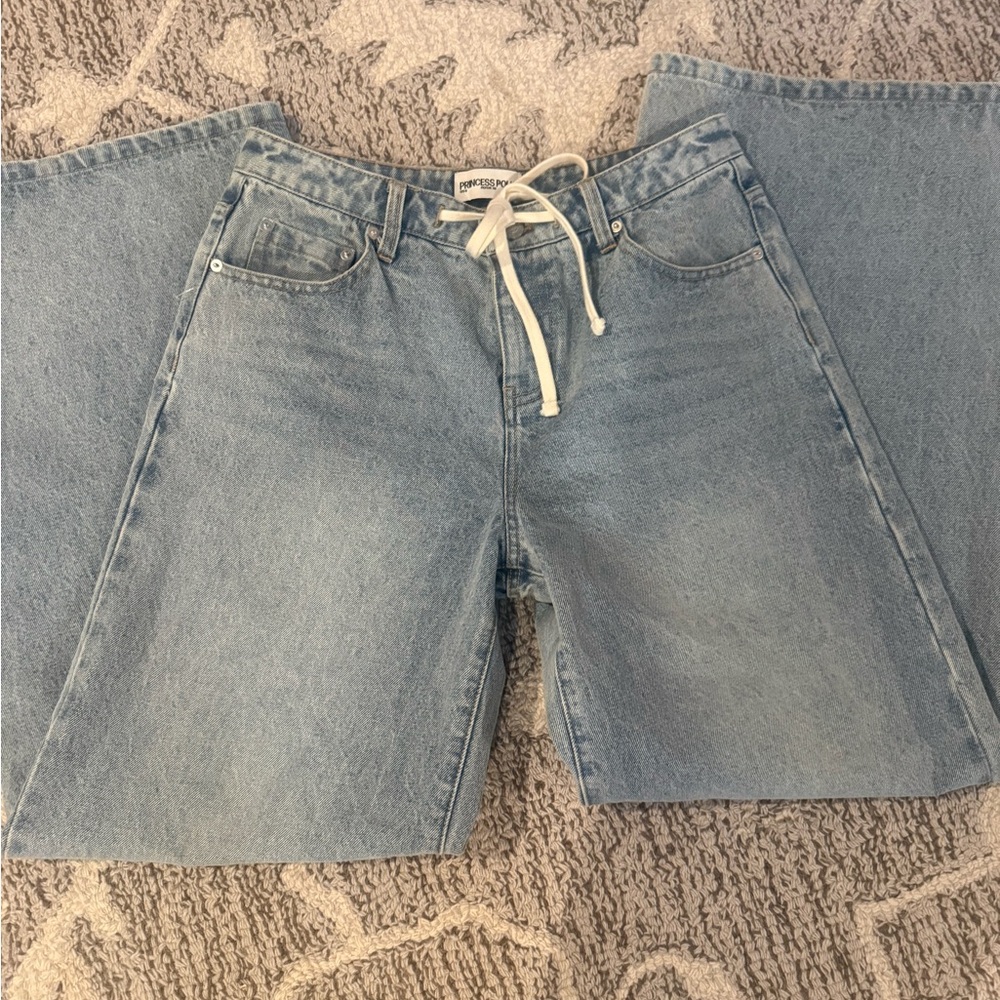 Princess Polly Light Blue Flare Jeans - Picture 3 of 3